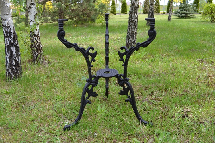 Round Black Vintage Cast Iron Table legs Garden Park Patio Balcony Antique AA219 eBay